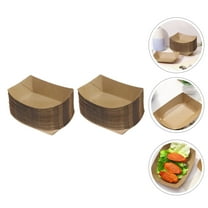 GAXIRE Serving Trays For Party Kraft Paper Light Brown 50Pcs 6.7x4.9in