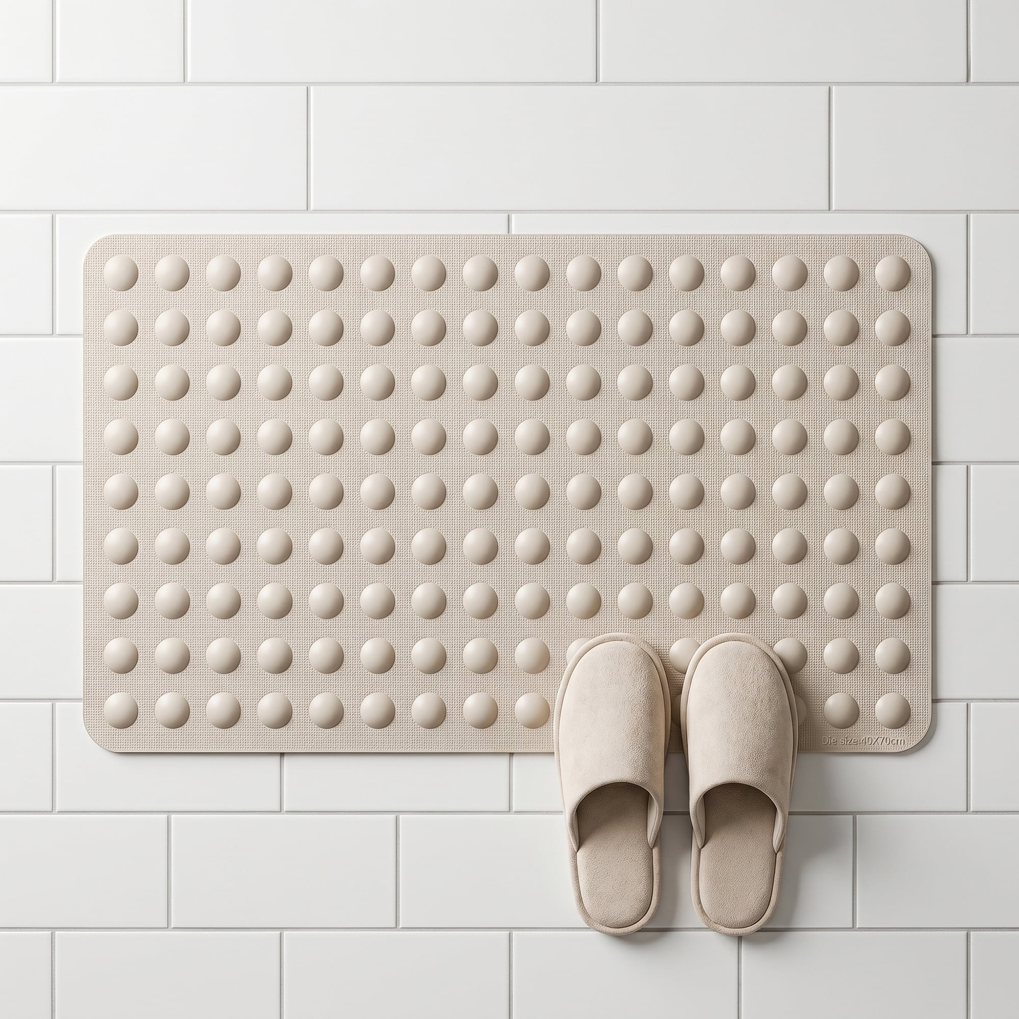 Unique Bargains Non-Slip TPE Washable Bathtub Mat with Strong Suctions White 28" x 16"