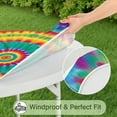 thumbnail image 5 of Colorful Tie Dye Petal Mandala Pattern Round Fitted Tablecloth with Elastic Edge,Dining Table Cover Waterproof,Outdoor Round Tablecloth for Camping,Dining,Indoor and Outdoor, 5 of 7