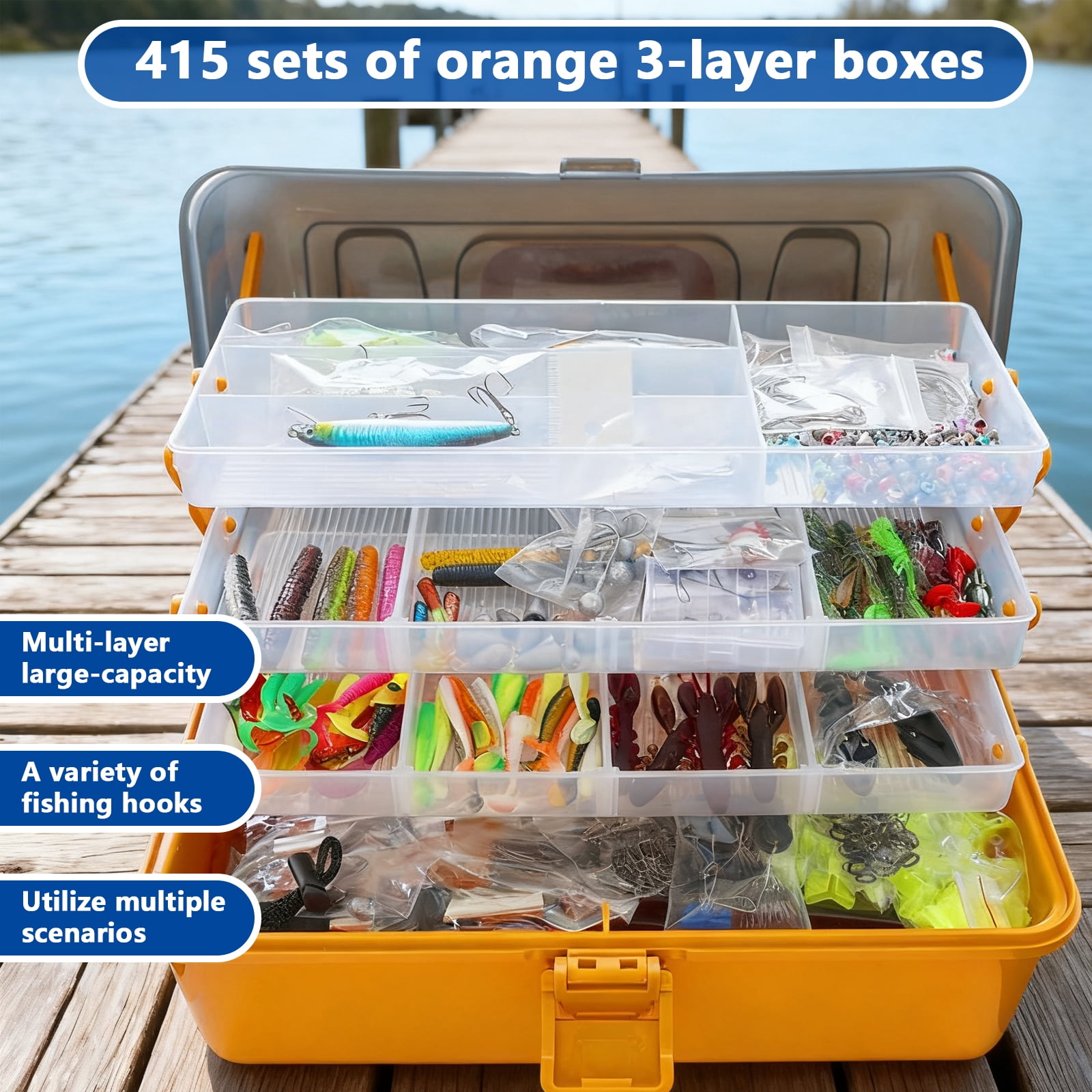 Arcticwind Fishing Accessories Kit, 547 PCS Fishing Lures Kit, Fishing Tackle Box, Lifelike Artificial Lures for Saltwater Freshwater Fishing, Includes Crankbaits, Spoon, Hooks Other Access