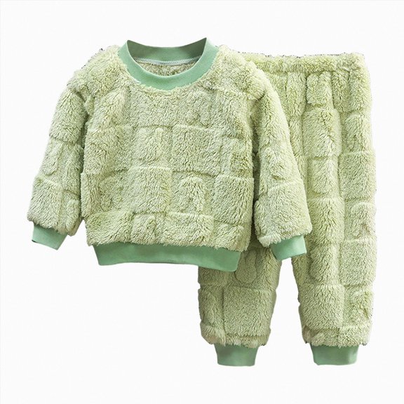 Gerichy Kids Toddler Girls Boys Winter Fleece Pajama Set Thicken Flannel Sleepwear Tops Pants Baby Loungewear Pjs 2 Pieces 6M-12T