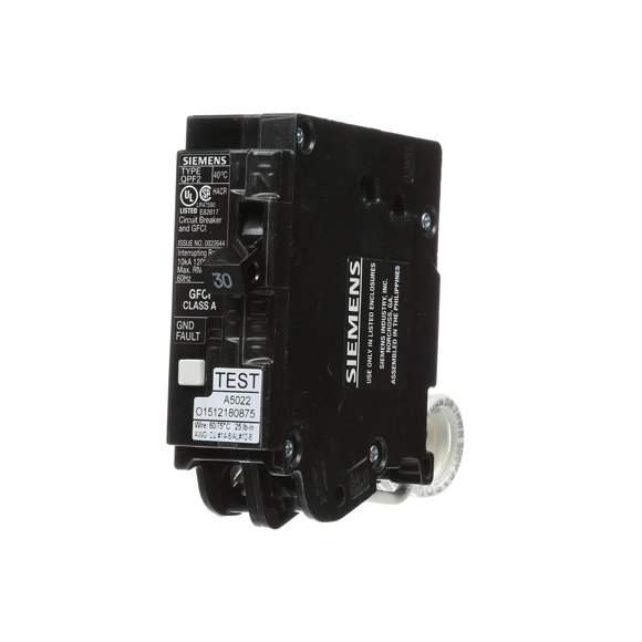 Siemens QF130A Ground Fault Circuit Interrupter, 30 Amp, 1 Pole, 120V, 10,000 AIC