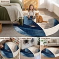 thumbnail image 5 of Round Rugs 4Ft, Navy Blue Geometric Round Area Rug Washable Indoor Throw Carpet, Modern Beige Abstract Art Soft Non Slip Circle Rug for Kitchen Nursery Room Home Decor Aesthetic, 5 of 8