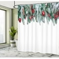 thumbnail image 5 of Ambesonne Christmas Shower Curtain, Stars Berries Xmas, 69"Wx84"L, Green Red, 5 of 5