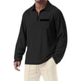 thumbnail image 4 of sdhkgrrt Men's Collared Long Sleeve Zipper Pullover Fall Winter Casual Basic Tops Fashion Trendy Work Business Outfits Clothes, Black M, 4 of 6