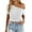 White, variant on Womens Knit T-Shirts Off Shoulder Casual Short SLeeve Tops Casual Baggy Fashion Solid Colored Tees