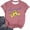 Red, variant on Casual Top for Women Fashion Printed Short Sleeved Round Neck Crop Tops for Women,Black,L