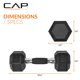 thumbnail image 4 of Par de mancuernas hexagonales CAP de 10 lb recubiertas de goma con agarre cómodo, 4 of 6