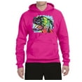 thumbnail image 2 of Cute Rainbow Neon Doberman Dog Lover Unisex Graphic Hoodie Sweatshirt, Fuschia, 2XL, 2 of 3