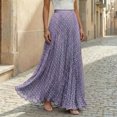 thumbnail image 2 of Summer Skirts for Women Comfort Waist Polka Dots A Line Skirts Casual Beach Vacation Maxi Skirts, M, 2 of 4