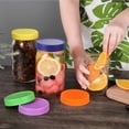 thumbnail image 4 of pitrice 16 Pieces Plastic Can Jar Cap Fresh Keeping Spiral Mouth Indoor Kitchen Fruit Vegetables Juice Sugar Fridge Bottle Lids Type 2, 4 of 9