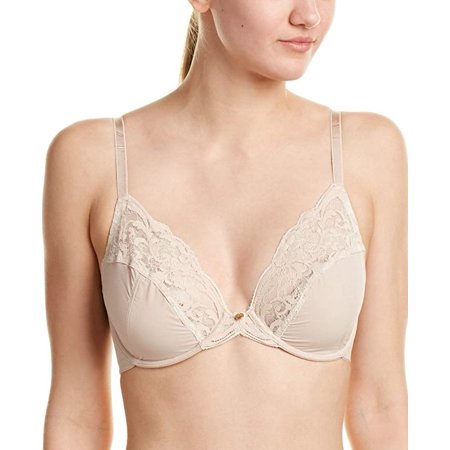 Natori LIGHT CAFE/IVORY Full Figure Envious Plunge Bra, US 34H, UK 34FF
