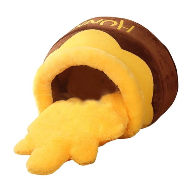 Casa de cama para gatos, , alfombrilla para , cojín para gatos, forma de tarro , mascotas Marrón jinwen Cama para gatos de interior