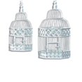 thumbnail image 3 of Cape Cod Chic White Birdcages, Set of 2, White Metal, 3 of 5