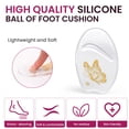thumbnail image 3 of Welnove Ball of Foot Cushion Metatarsal Pads - Non Slip Gel Heel Pads - Heel Cushions to Prevent Toe Sliding, All Day Comfort Shoe Insert Pads for High Heels, Sandals, Wedding, Party (2 Pairs Clear), 3 of 7