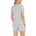 thumbnail image 6 of Purcoar Womens Pajama Sets 2 Piece Short Sleeve Pajamas Loungewear Sleepwear V Neck Tops with Shorts, 6 of 7