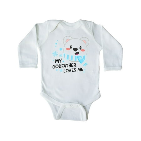 

Inktastic My Godfather Loves me- polar bear Gift Baby Boy or Baby Girl Long Sleeve Bodysuit