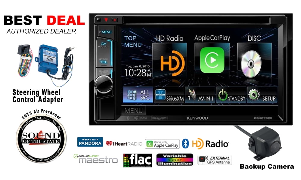 Kenwood DDX6702S DVD Receiver ApplePlay Backup Camera & Steering Wheel Controls