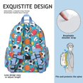thumbnail image 5 of Baseball Football Pattern Backpack for School,Cute School Bag,Schoolbag with Adjustable Shoulder Straps & Padded Back,15.25"x11.5"x5.25", 5 of 5