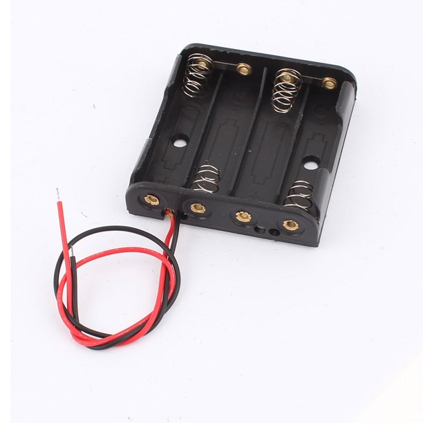 Unique Bargains Plastic Spring Load Wires Lead Batteries Box Case for