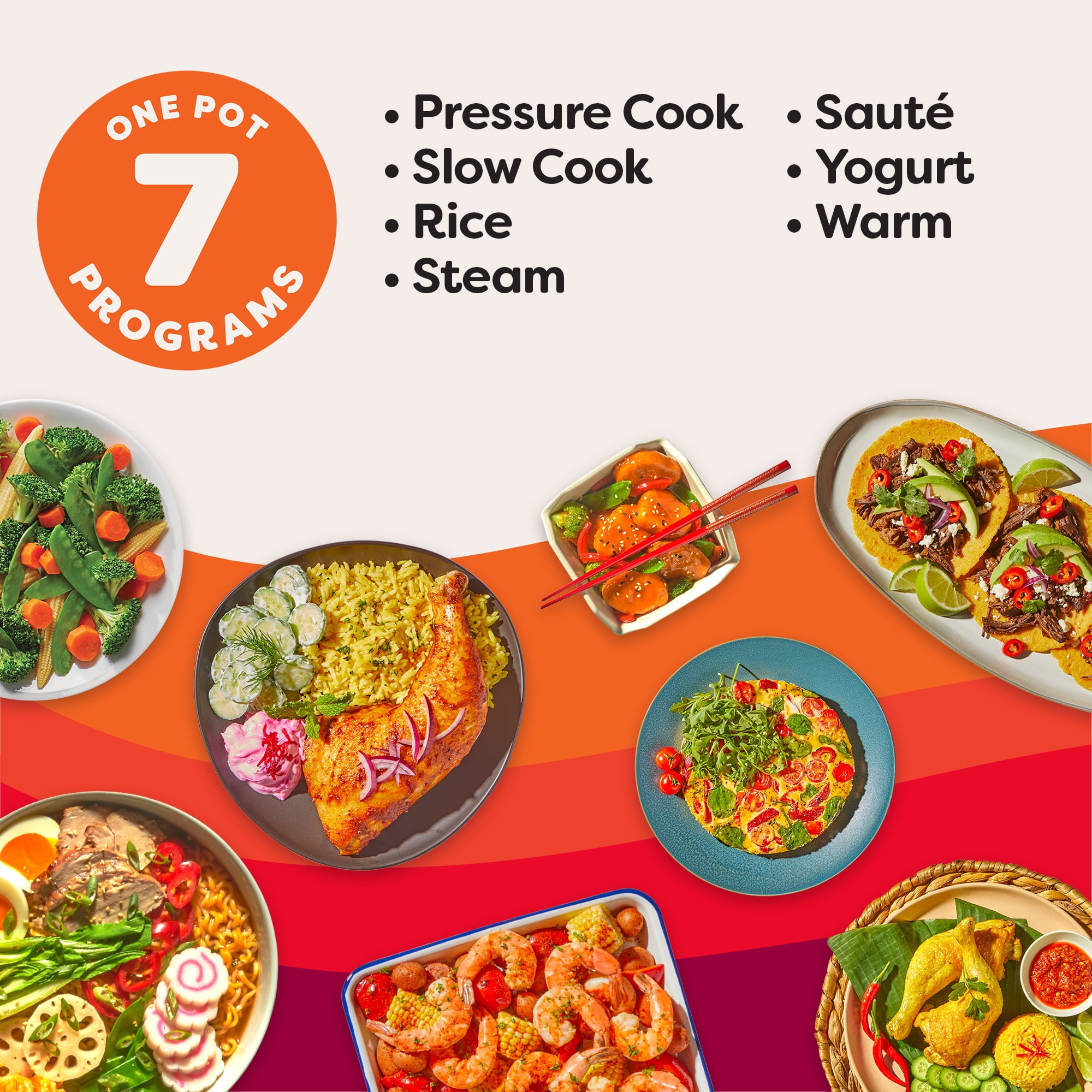 Autocuiseur électrique 7 en 1 Instant Pot Duo, cuiseur à riz lent, cuiseur vapeur, sauteuse, yaourtière, chauffe-plat et stérilisateur, application gratuite avec plus de 1 900 recettes