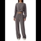 thumbnail image 3 of Conjunto de Chándal de 2 Piezas para Mujer: Sudadera Corta con Parte Delantera y Pantalón Deportivo de Pierna . Conjunto de Estar por Casa. Gris L, 3 of 8