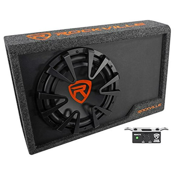 Rockville RWS12CA Slim 1200 Watt 12" Amplified Powered Car Subwoofer Enclosure