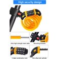 thumbnail image 3 of Bicycle Lock ,120cm / 12mm Cable Lock Security Level Very High with 5-Digit Number Code Combination Lock Bicycle Holder Bicycle Lock Numbers for Bicycle Tricycle Scooter Bike Lock Yellow, 3 of 7