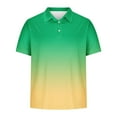 thumbnail image 4 of DDAPJ pyju Fashion Polos for Men Gradient Print Collared T-shirt Short Sleeve Casual Golf Shirt Moisture Wicking Tennis Shirts Sales of Today Multicolor L, 4 of 6