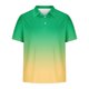 thumbnail image 4 of Camisa Casual de Impresión de Gradiente de los Hombres, Top de Solapa de Manga Corta en Tela de Malla Ligera para el Aire Libre Y el Ocio, Blusa de Suéter Elegante, 4 of 9