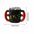 thumbnail image 2 of 3D Steering Wheel Design Resin Stainless Steel Mug - Durable Drinkware For Daily Coffee, Tea, Beverages, Suitable For Home, Office, Car Enthusiasts, Stylish Functional Cup, 6.29*4.29in, B, 2 of 6
