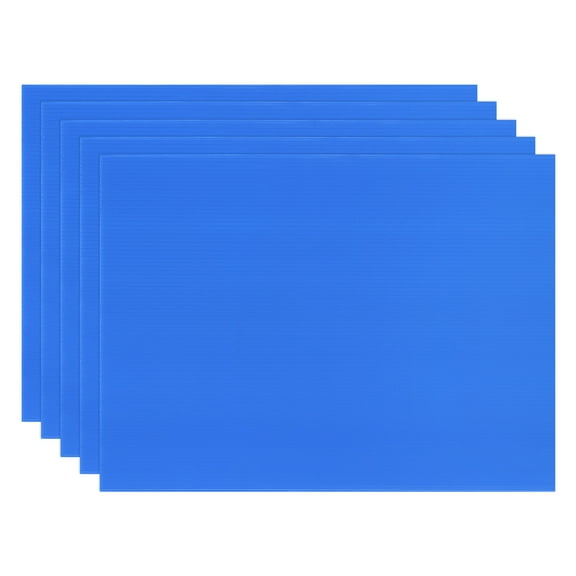 Uxcell 5-Pack Corrugated Plastic Sheets, 12 Inch x 16 Inch Waterproof Blank Corrugated Poster Board Yard Signs [3mm Thick, Blue]