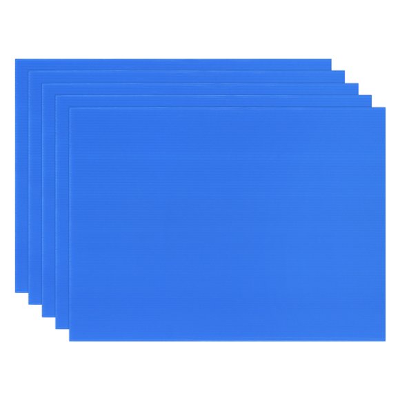 Uxcell 5-Pack Corrugated Plastic Sheets, 12 Inch x 16 Inch Waterproof Blank Corrugated Poster Board Yard Signs [3mm Thick, Blue]
