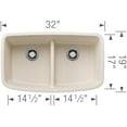 thumbnail image 2 of Blanco 443089 Valea Equal Double Low Divide Kitchen Sink - Soft White, 2 of 7