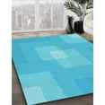 thumbnail image 2 of Ahgly Company Indoor Rectangle Patterned Bright Cyan Blue Area Rugs, 8' x 12', 2 of 6