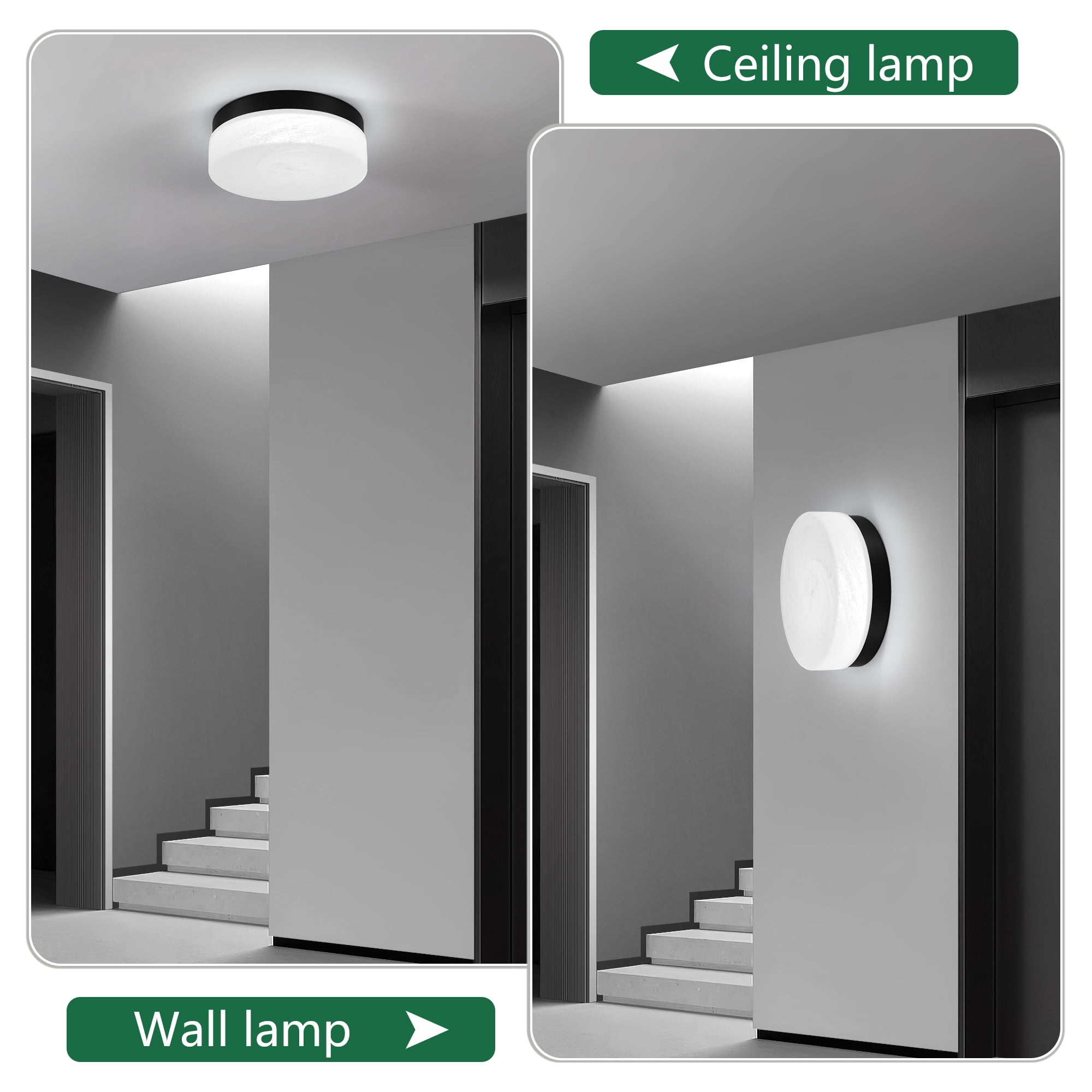 Jopath 12 Inch LED Ceiling Light, Flush Mount Ceiling Light,Round Low Profile Ceiling Lights for Bedroom, Living Room, Dining Room Black