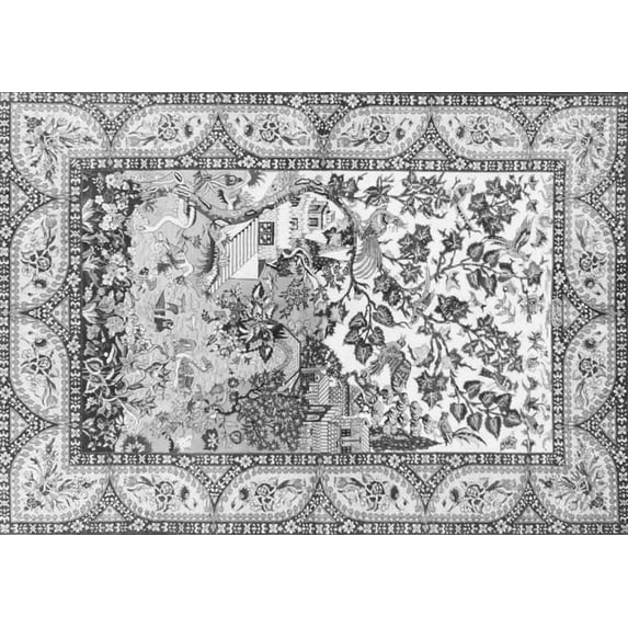 Ahgly Company Indoor Rectangle Animal Gray Traditional Area Rugs, 8' x 12'