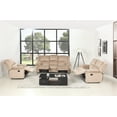 thumbnail image 1 of 3 Piece Microfiber Recliner Living Room Set In Beige, 1 of 1