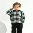 thumbnail image 4 of Toddler Boys 2 Pieces Set Long Sleeve Plaid Hoodies Casual Pants Boys Fall Winter Sweatshirt Outfits, 4 of 8