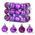thumbnail image 4 of Hvmvliv Christmas Ornaments 24Pc 1.17inch Christmas Tree Decorations Xmas Balls Hanging Decor Plastic Shatterproof Electroplated Ornaments for Christmas Decoration Indoor Purple, 4 of 5