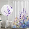 thumbnail image 4 of Lavender Shower Curtain Set - Extra Long 72" x 96" Washable Bathtub Curtain with 12 Hooks, Purple Blue Flower Floral Country Spring Waterproof Fabric Stall Shower Curtains for Bathroom/Bathtub Décor, 4 of 6