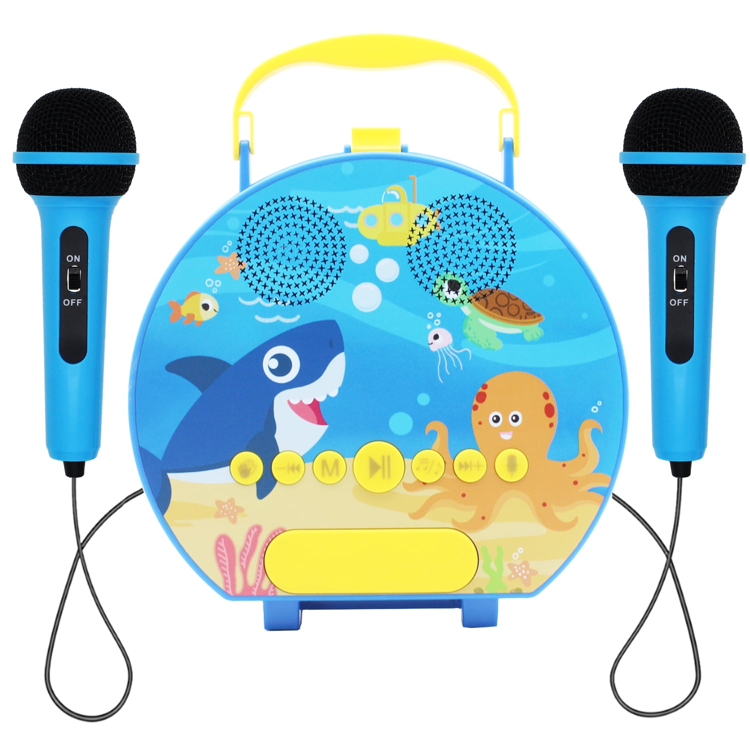 Kids karaoke machine with two microphones