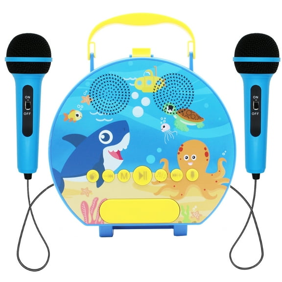 Kids Karaoke Machine for Girls Boys with 2 Microphones Toddler Singing Toys Children Karaoke Singing Machine Recording Voice Changing Speaker for Party Christmas Birthday Gift