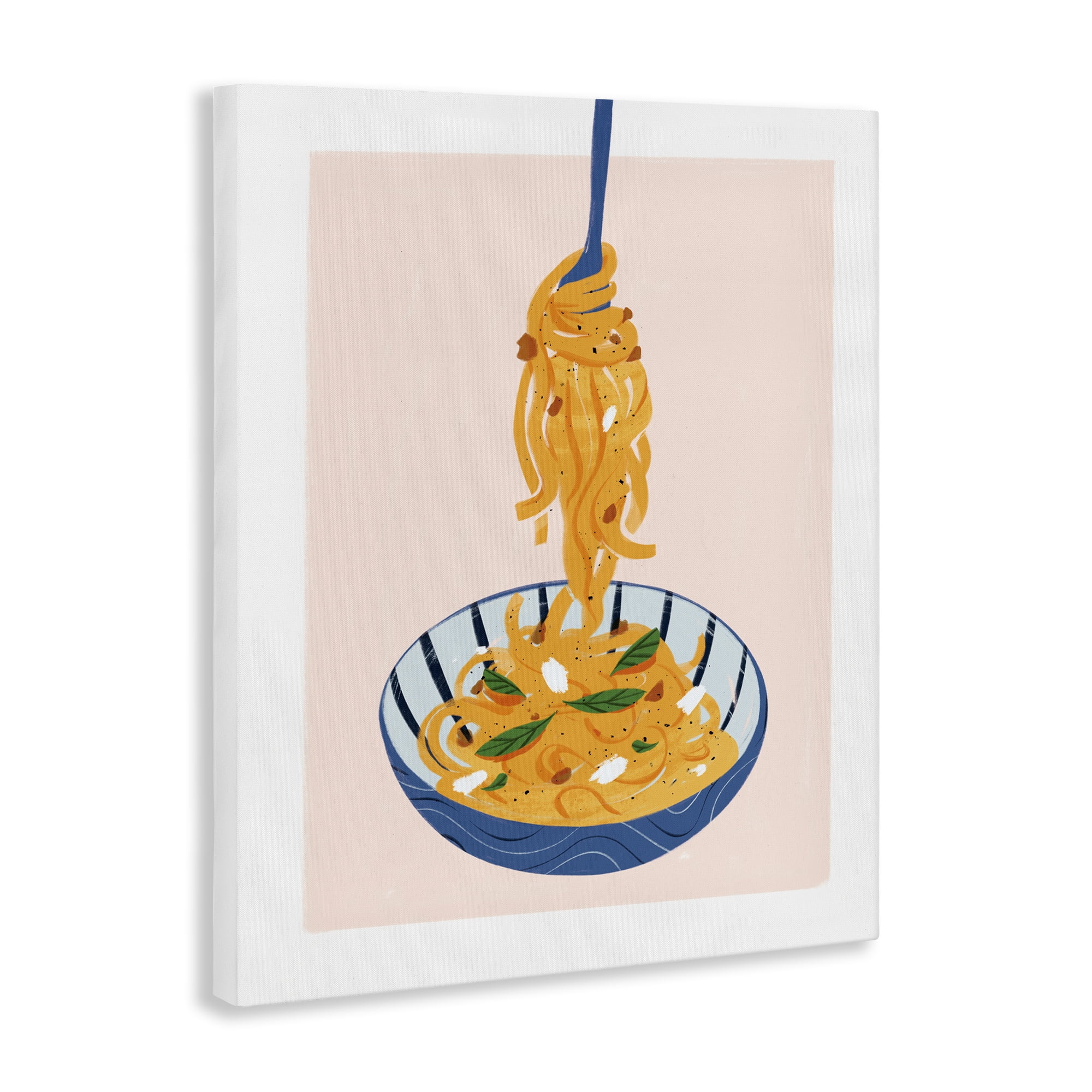 Stupell Industries Modern Pasta Bowl Food & Beverage Painting Wrapped Canvas Art Print Wall Art, 16 x 20