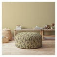 thumbnail image 3 of Indoor SAGUARO Blue/Taupe/Camel Tan Round Zipper Pouf - Cover Only - 24in dia x 20in tall 94332, 3 of 4