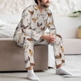 thumbnail image 7 of Honeii Various Chicken Pattern Mens Pajamas Set,2pcs Men's Lounge Long Sleeve Sleep Shirt and Pajama Bottoms Sleepwear Set,Mens Pjs Sets-Small, 7 of 7