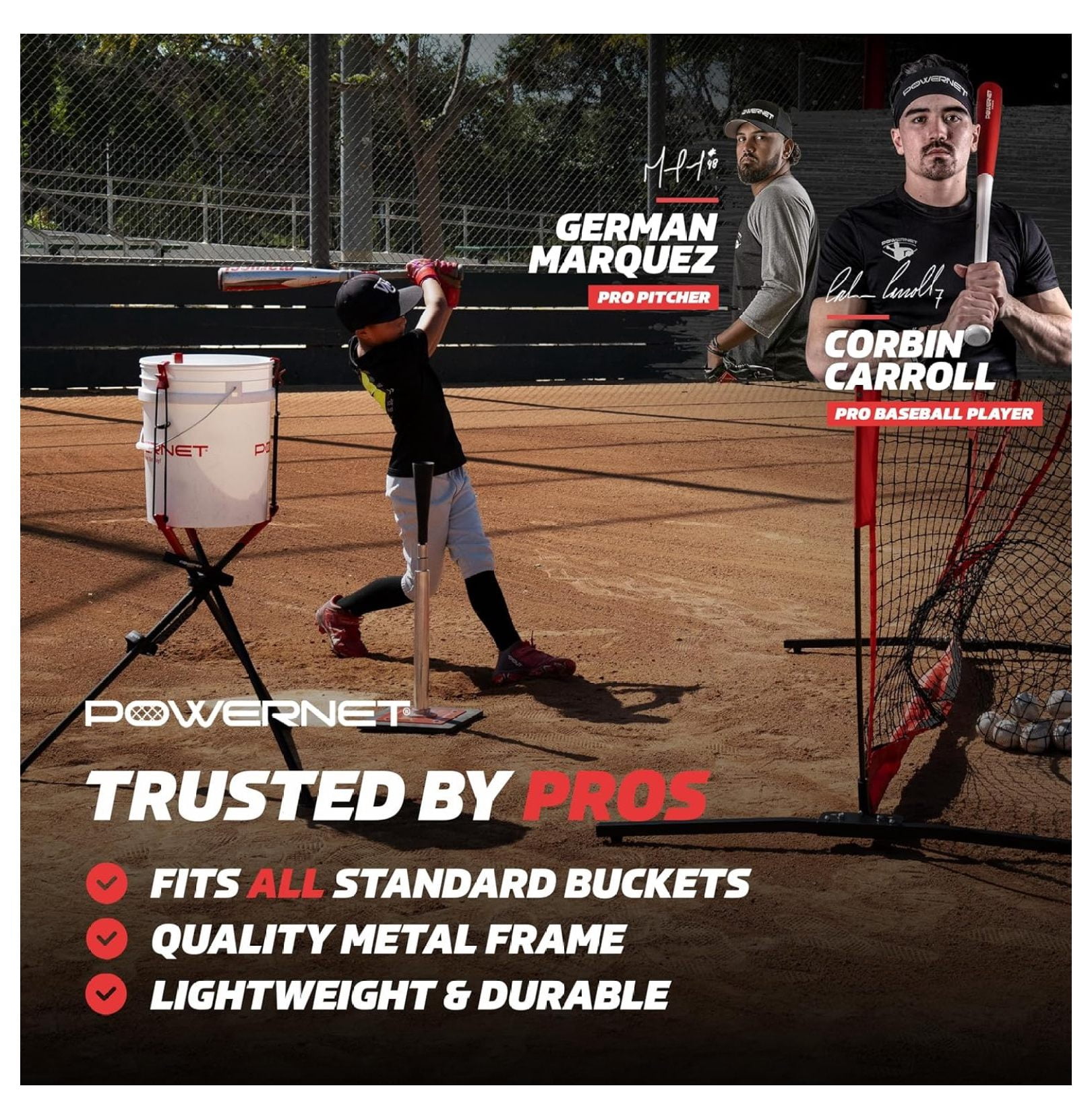 Baseball Softball Portable Caddy, Holds Bucket of Baseballs, Softballs, Tennis , Use During Batting Practice Training and Drills