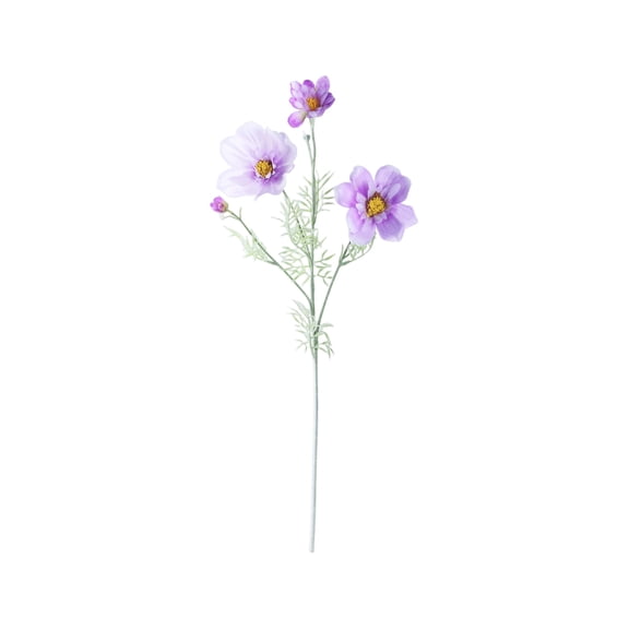 Artificial Cosmos Flower Flocked Realistic Faux Plant Tall 30 Inch Wedding & Home Decoration Floral Arrangement Purple