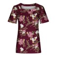 thumbnail image 4 of Camisetas informales de verano para mujer, cuello cuadrado, manga corta, túnica, blusas sueltas y cómodas OAVQHLG3B Store  lin121212, 4 of 4