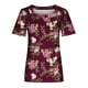 thumbnail image 4 of Camisetas informales de verano para mujer, cuello cuadrado, manga corta, túnica, blusas sueltas y cómodas OAVQHLG3B Store  lin121212, 4 of 4